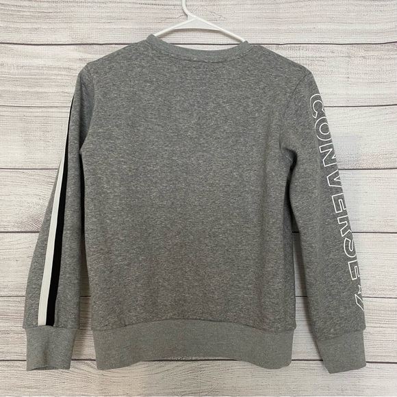 Converse Youth Grey Sweatshirt Logo on Front & Different Design on Each Arm- M - Picture 2 of 11